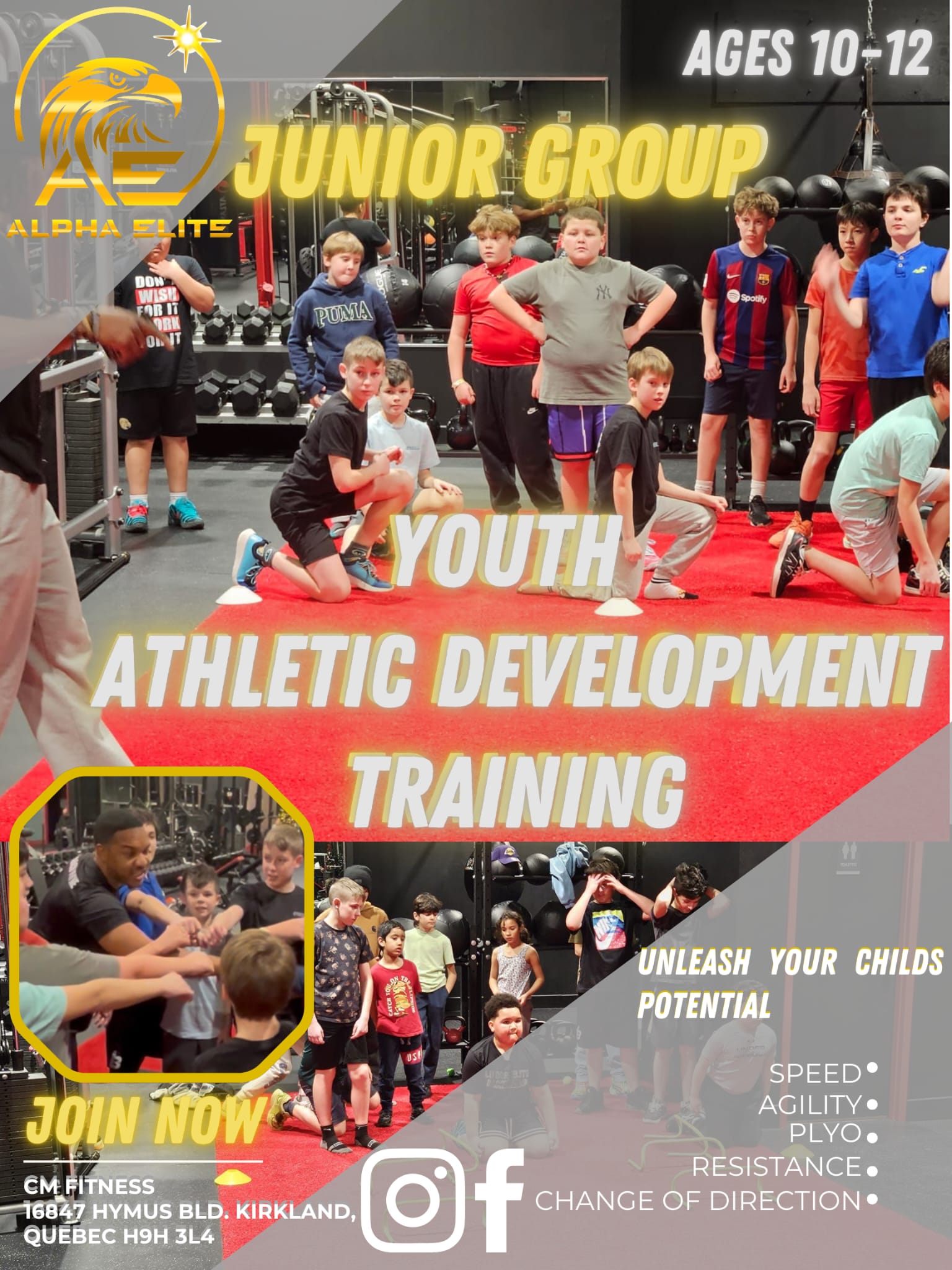 Junior group training for ages 10–12